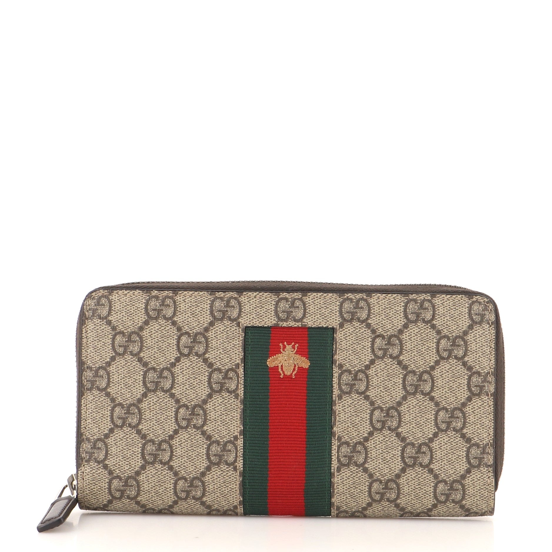 GUCCI Ophidia GG Continental Supreme Canvas Zip Around Wallet Beige 52