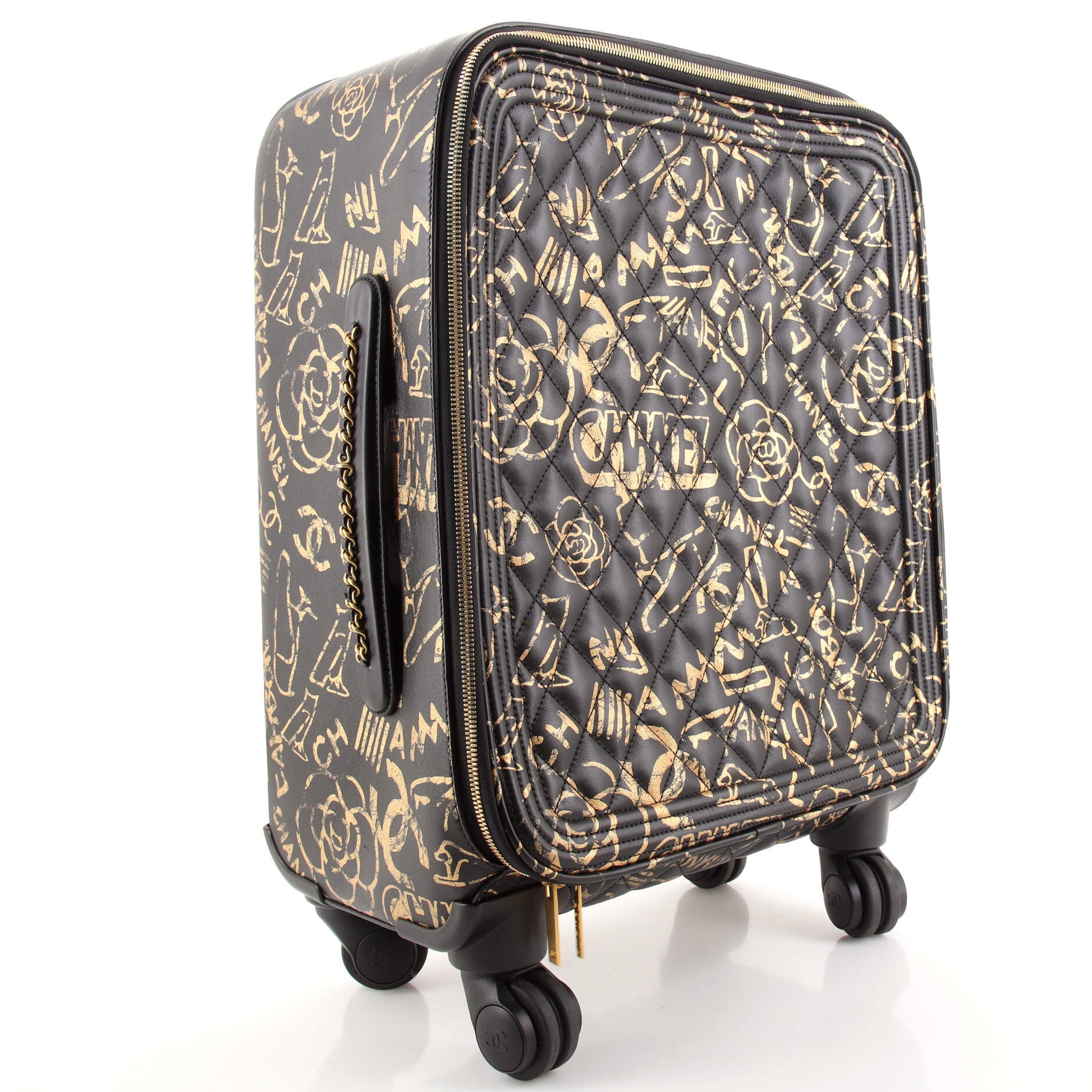 CHANEL Coco Case Rolling Trolley Graffiti Quilted Calfskin
