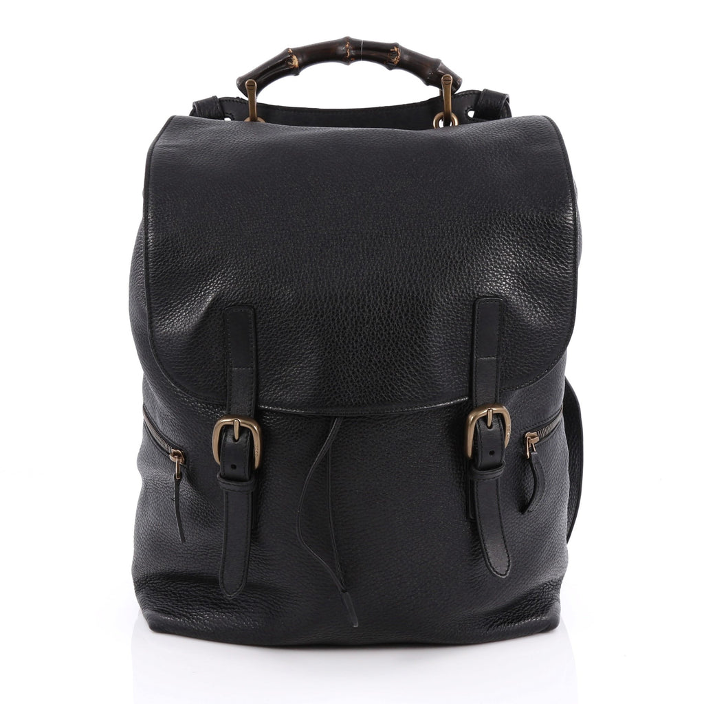 Buy Gucci Bamboo Side Zip Backpack Leather Black 1799201 – Trendlee