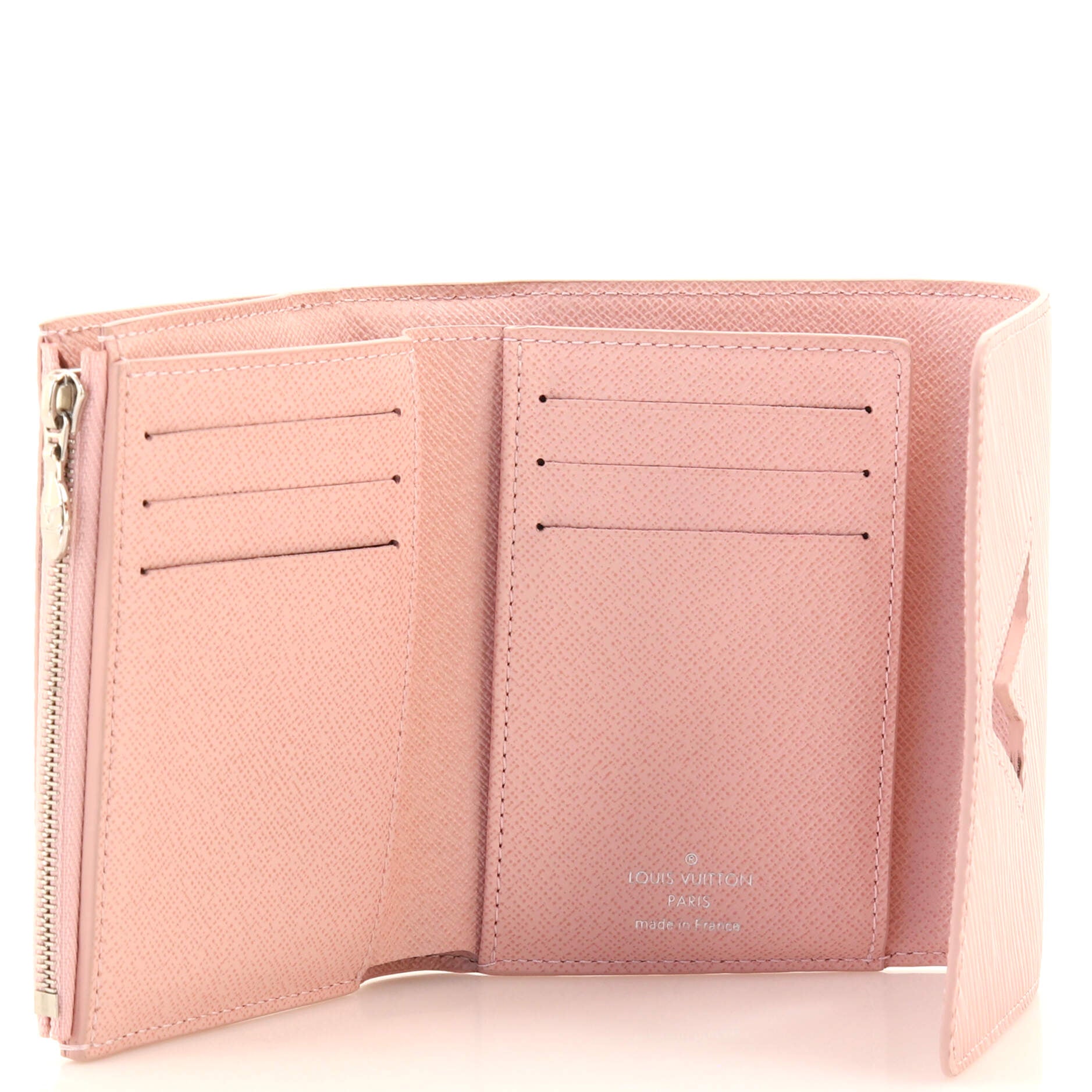 Louis Vuitton Pink Epi Twist Compact Wallet Brown Leather Cloth