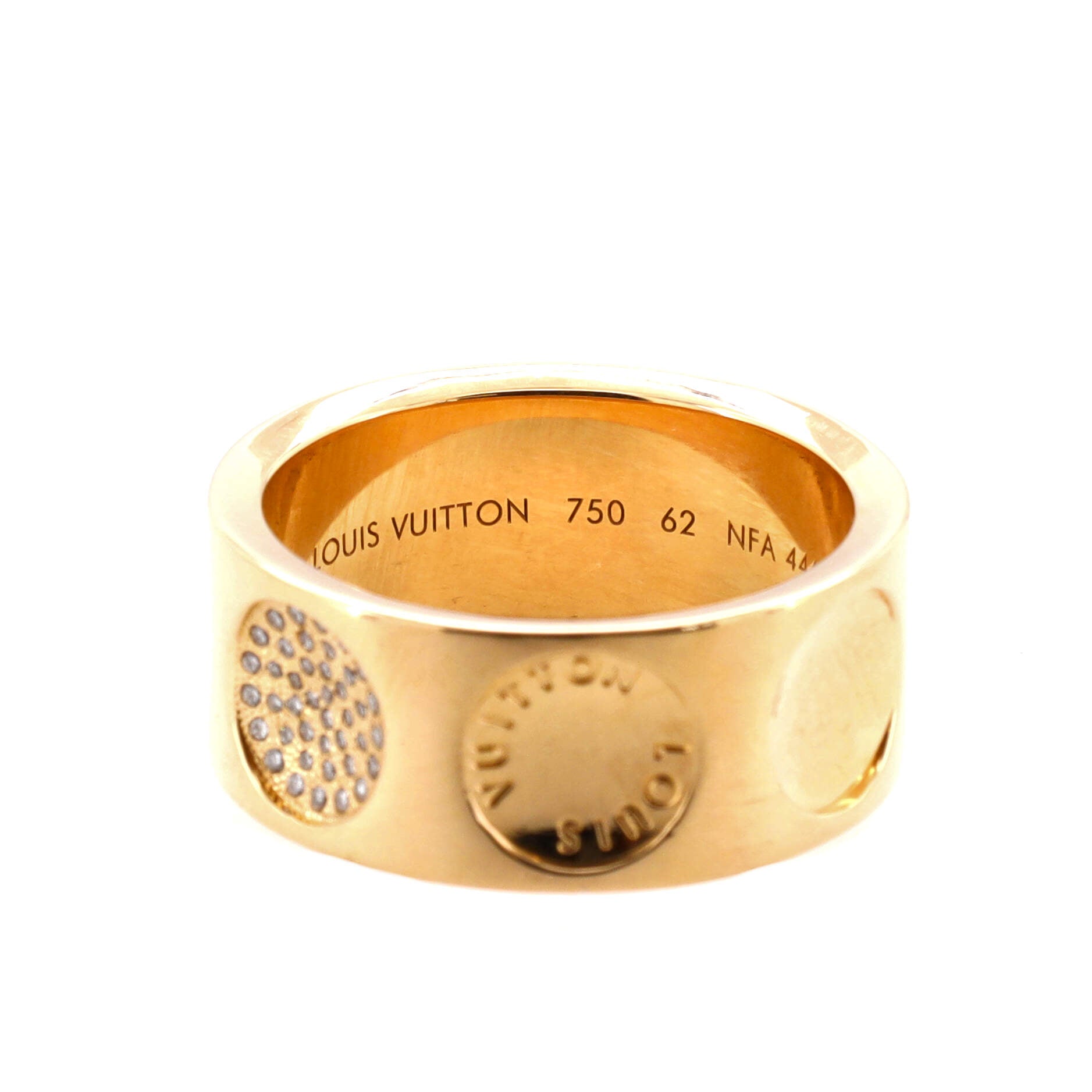 Louis Vuitton Empreinte Ring, White Gold Grey. Size 47