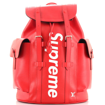 LOUIS VUITTON X SUPREME Epi Christopher Backpack PM Red 298147