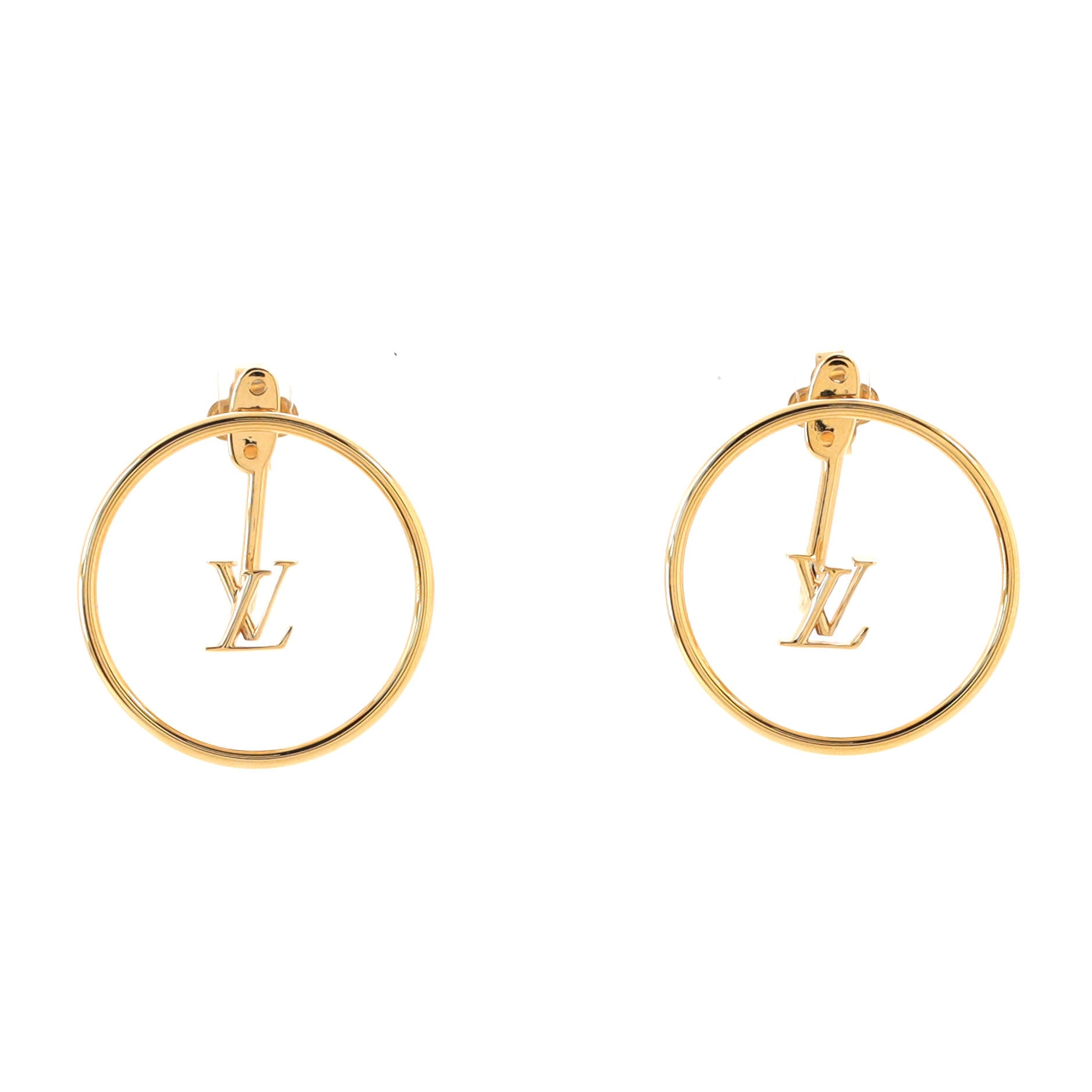 Louis Vuitton 2022 pre-owned Monogram Engraved Hoop Earrings - Farfetch