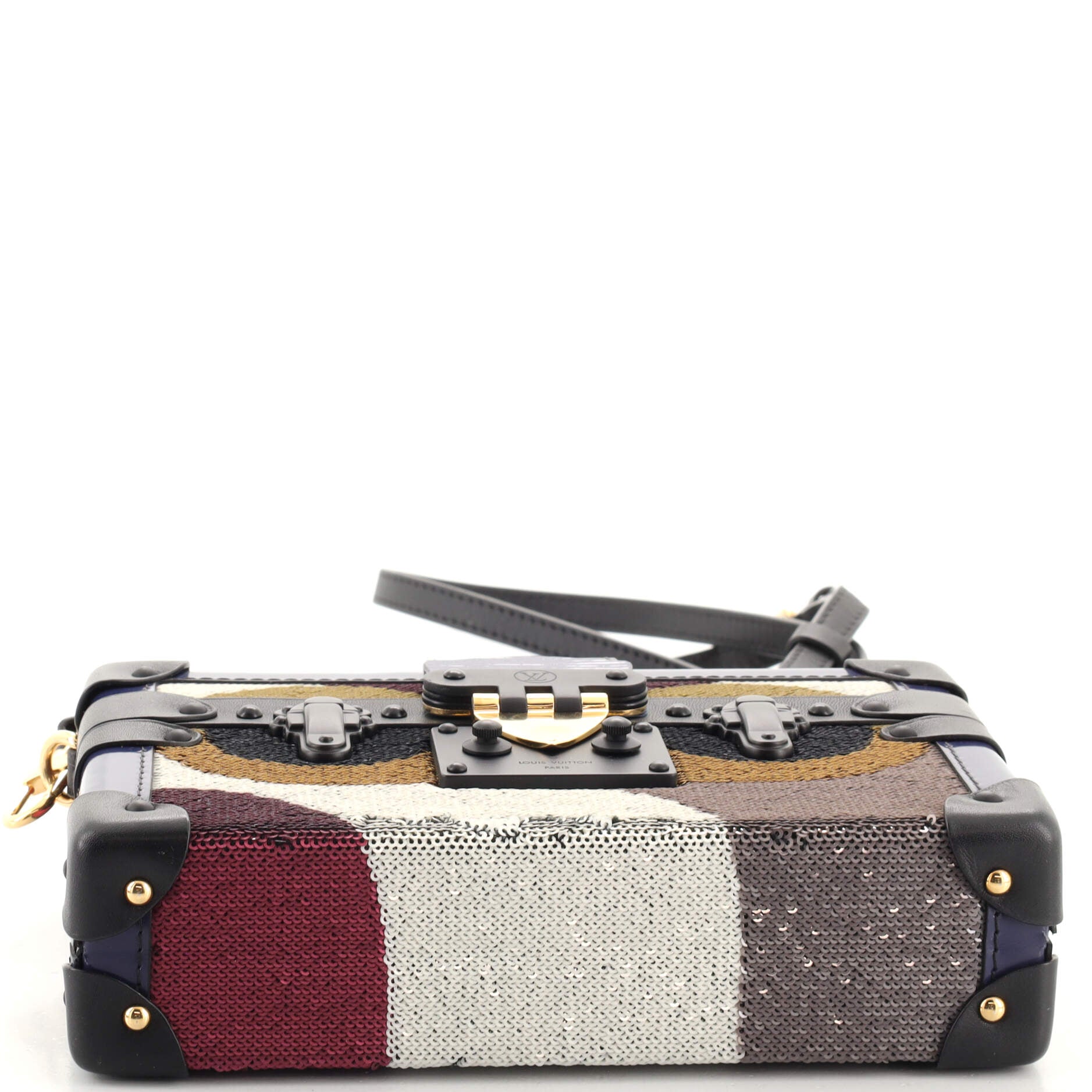 Louis Vuitton Multicolor Sequins and Leather Petite Malle Bag