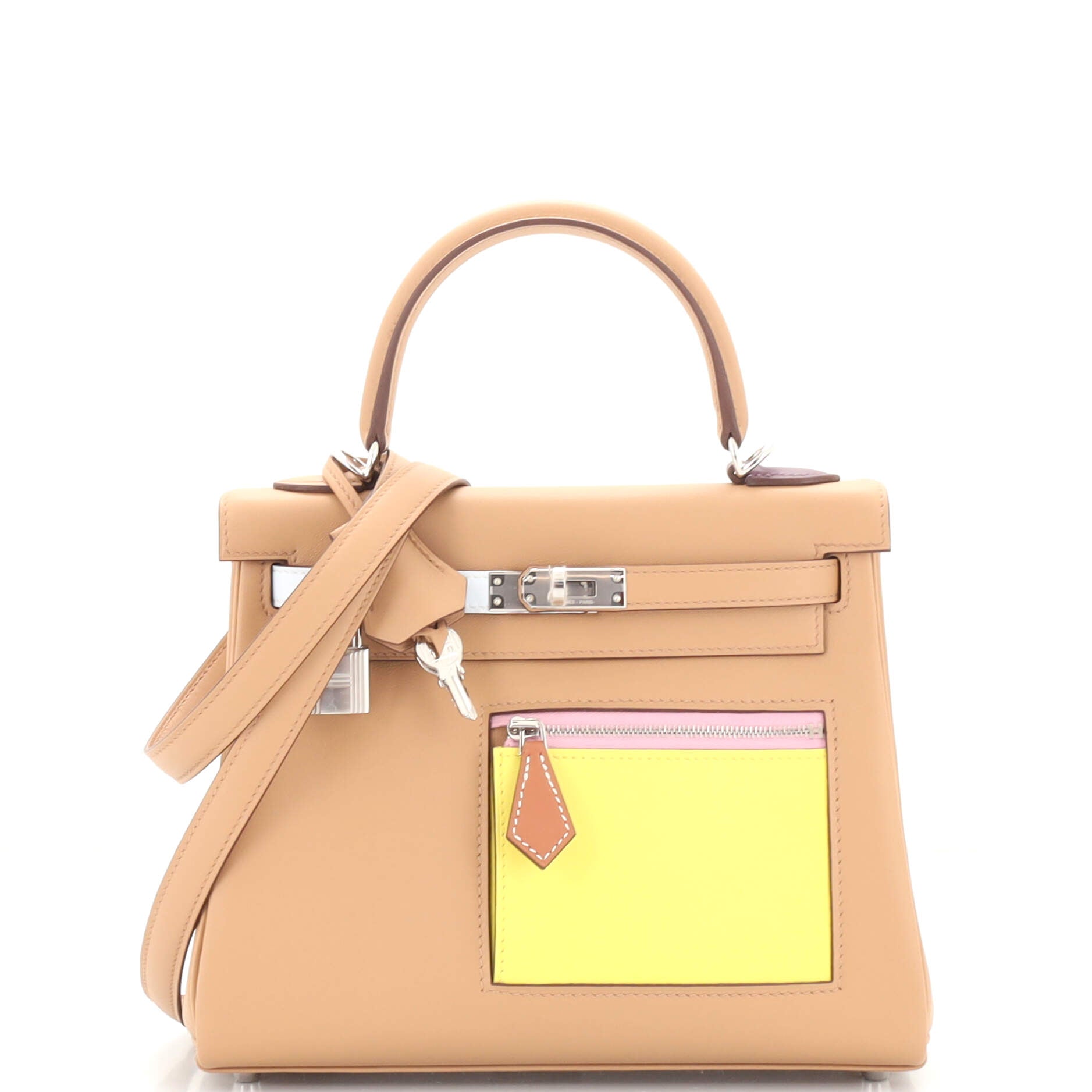 Shop HERMES Kelly HERMES Kelly 25 In and Out Multi-Color Swift (90000228)  by GRANDEMAISON