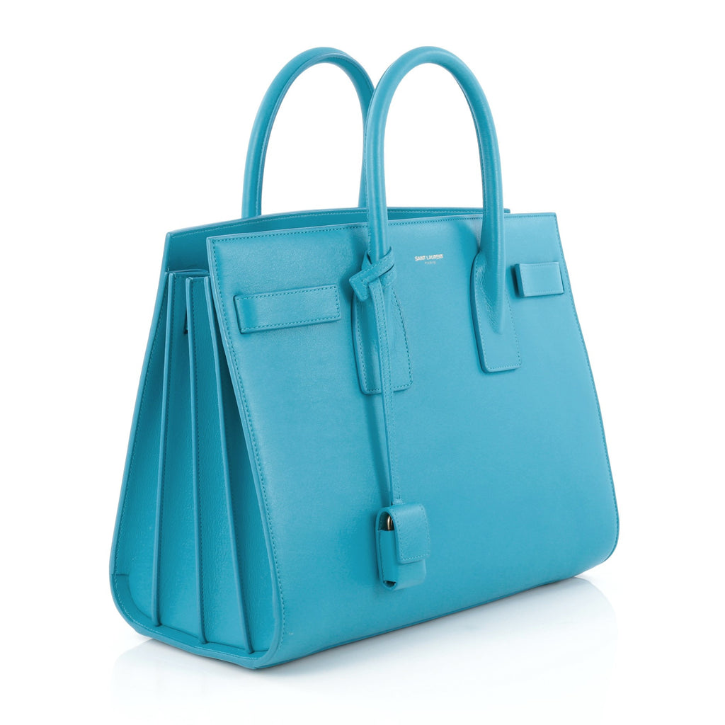 Buy Saint Laurent Sac de Jour NM Leather Small Blue 1814302 – Trendlee