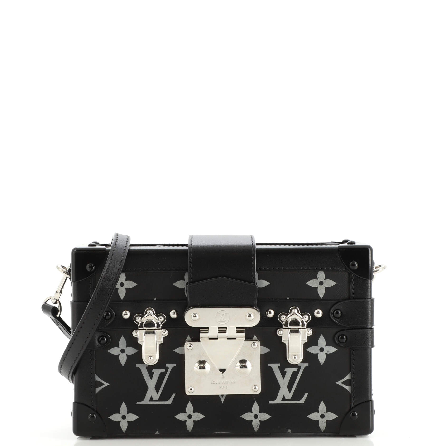 Louis Vuitton Petite Malle Handbag Limited Edition Reflective Monogram  Canvas