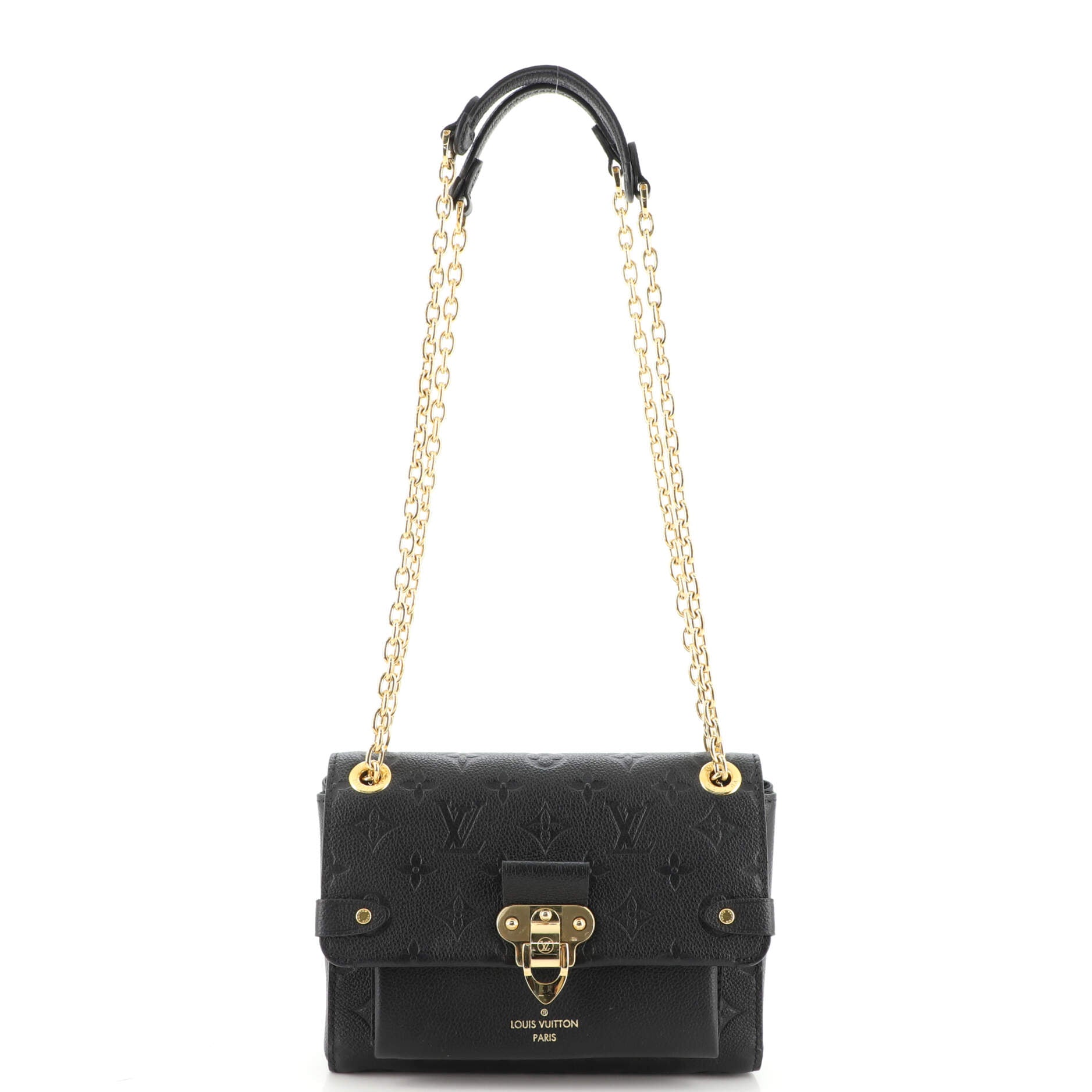 Louis Vuitton Vavin Handbag Monogram Empreinte Leather PM Black