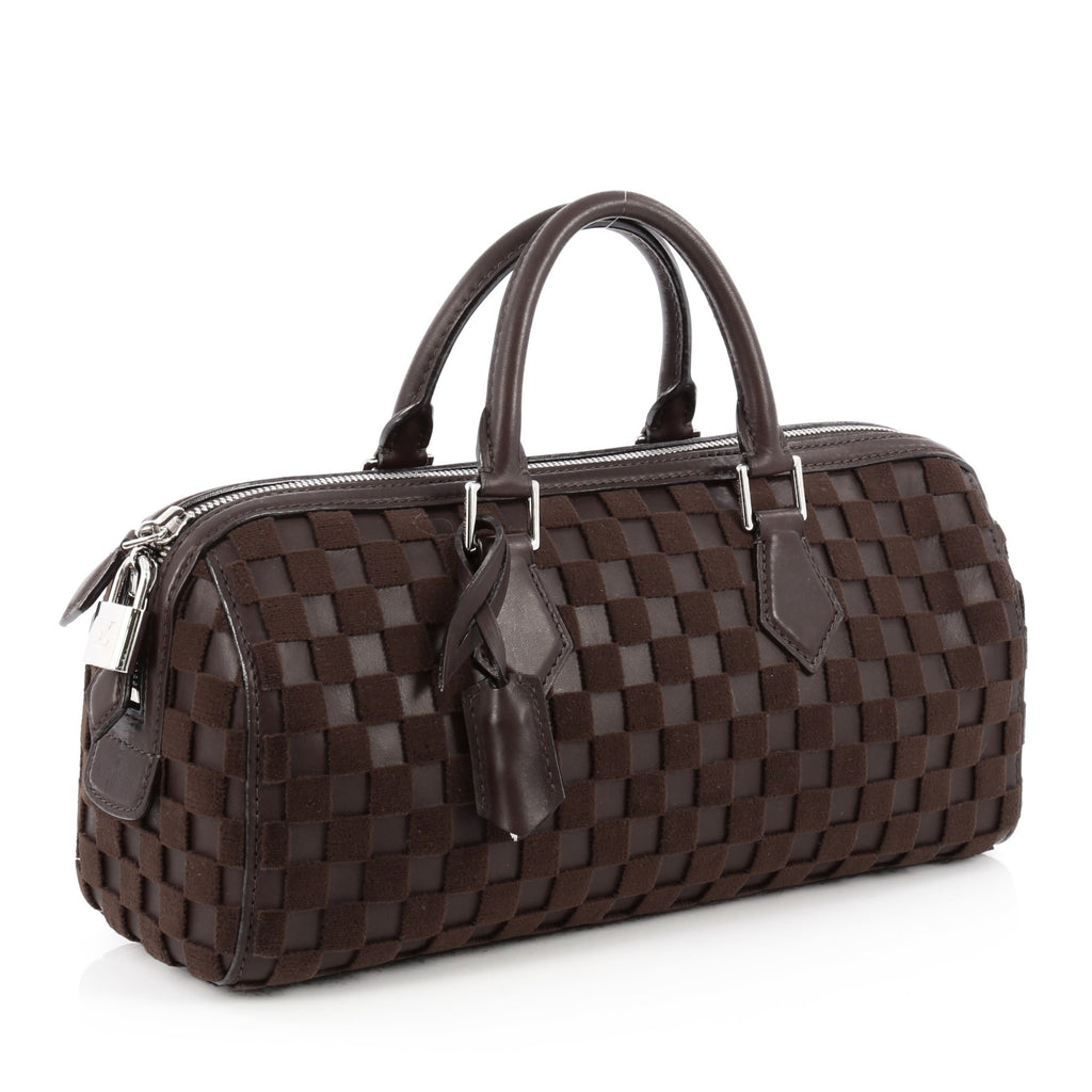 Buy Louis Vuitton Speedy Cube Bag Damier Leather and Velvet 1821905 – Rebag