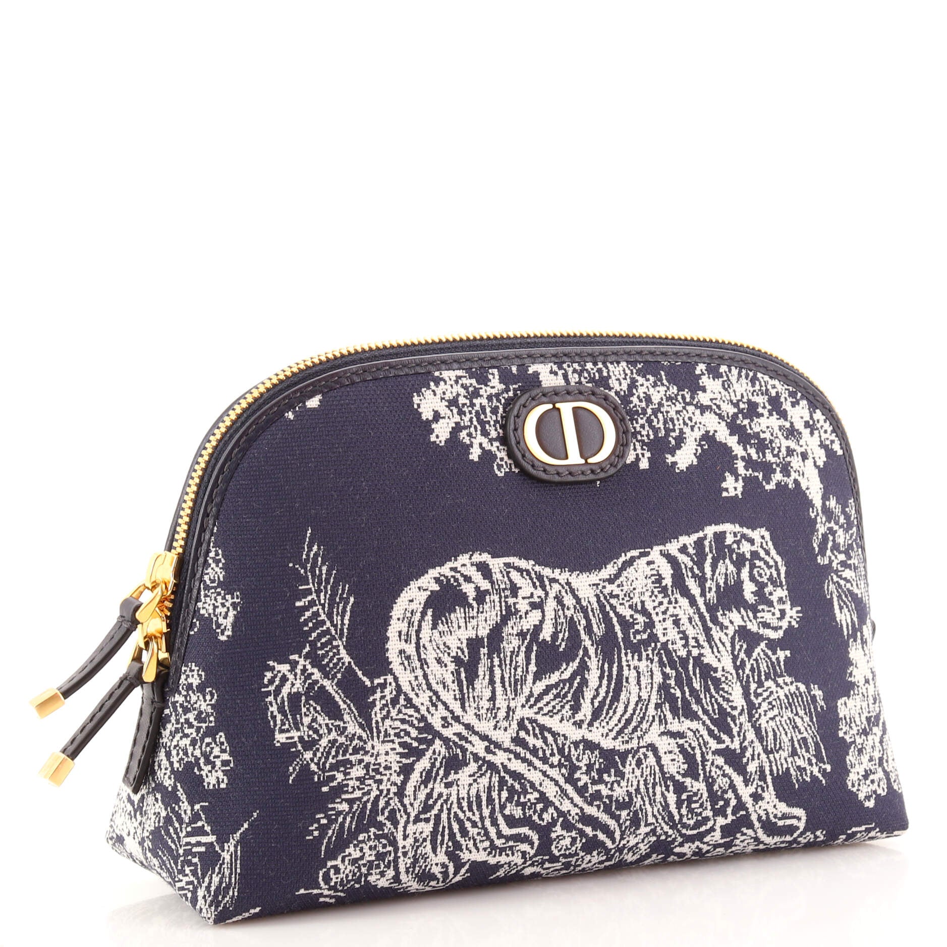 Medium DiorTravel Nomad Pouch Blue Dior Oblique Jacquard