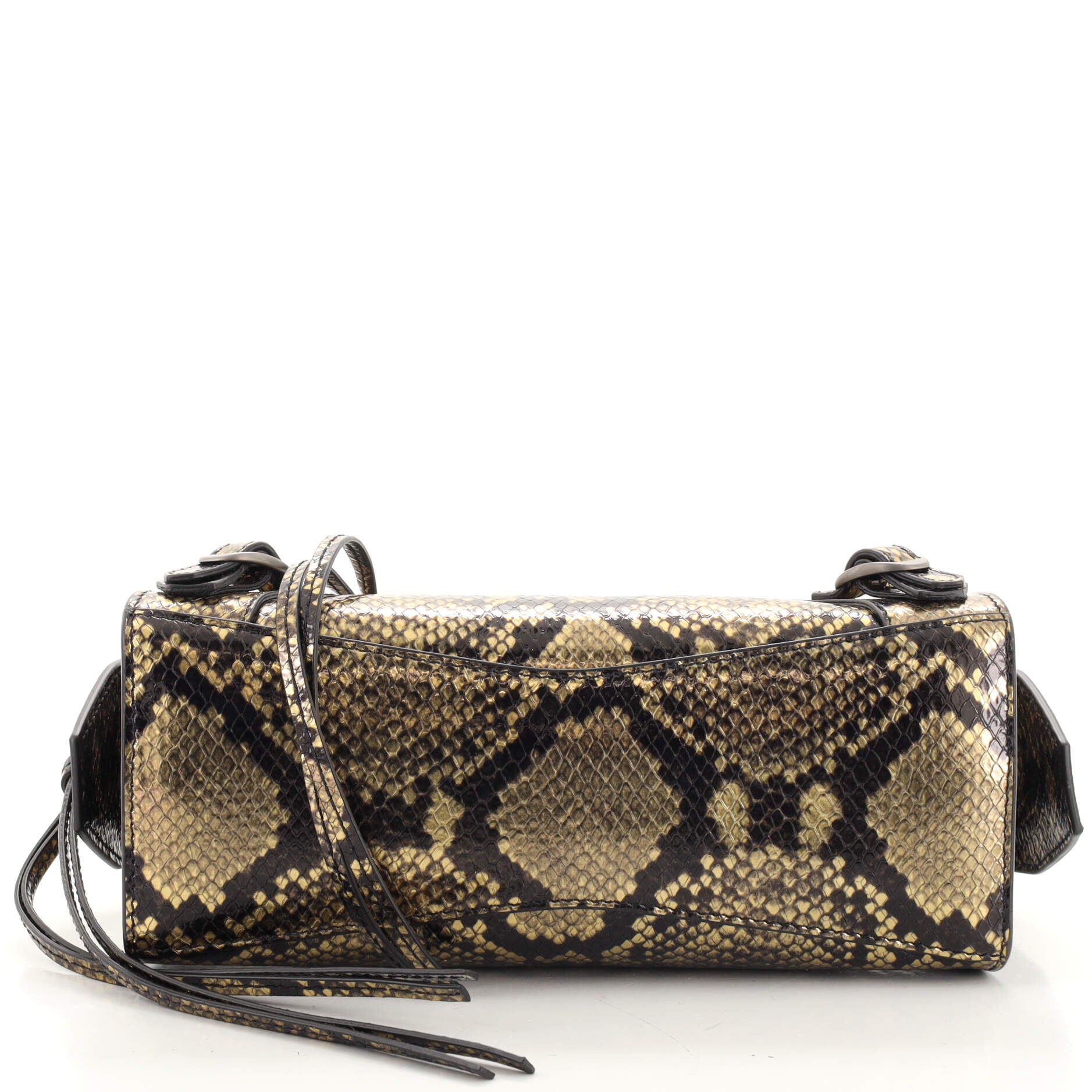 Balenciaga Hourglass Top Handle Bag Python Embossed Leather Mini