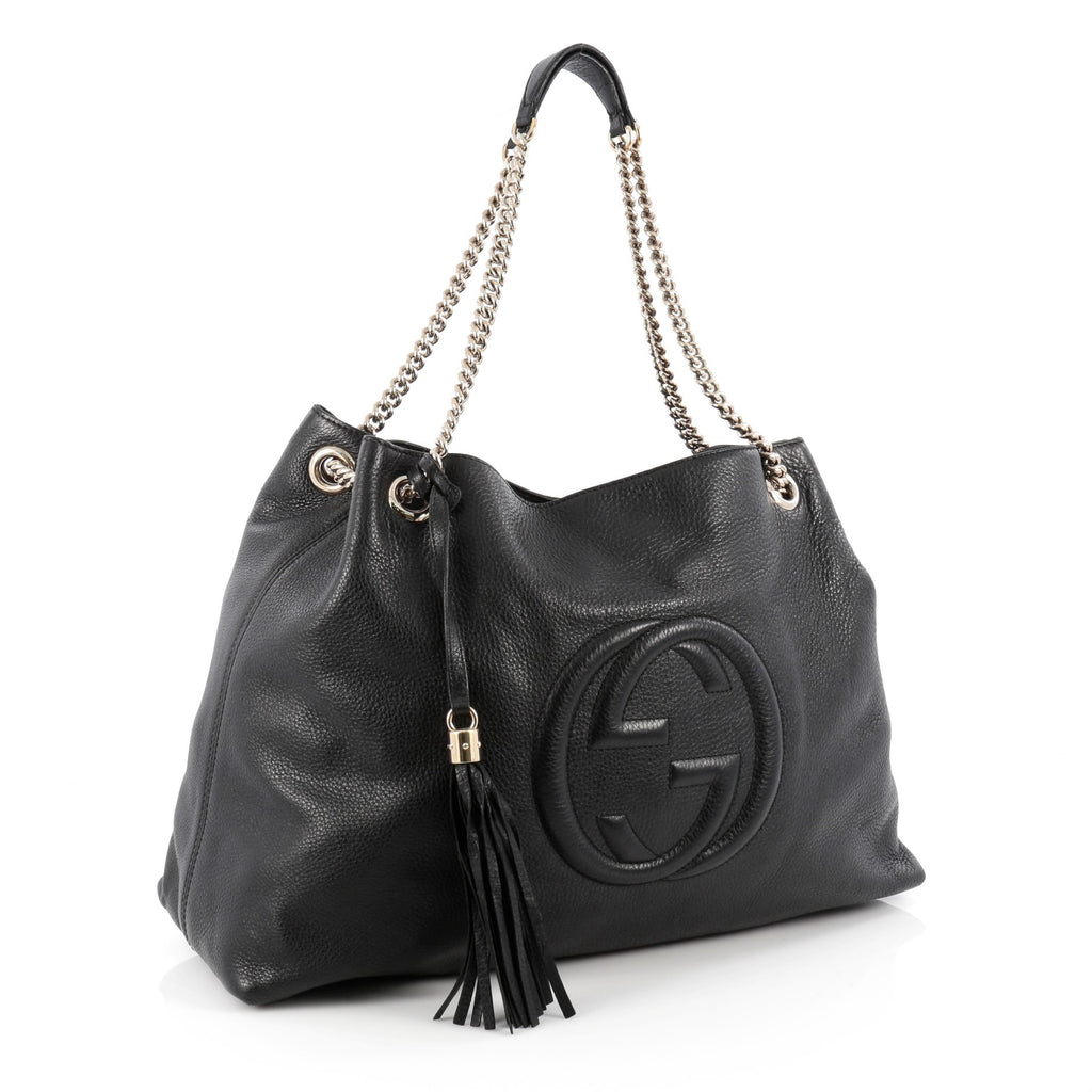 Buy Gucci Soho Shoulder Bag Chain Strap Leather Large Black 1823301 – Trendlee