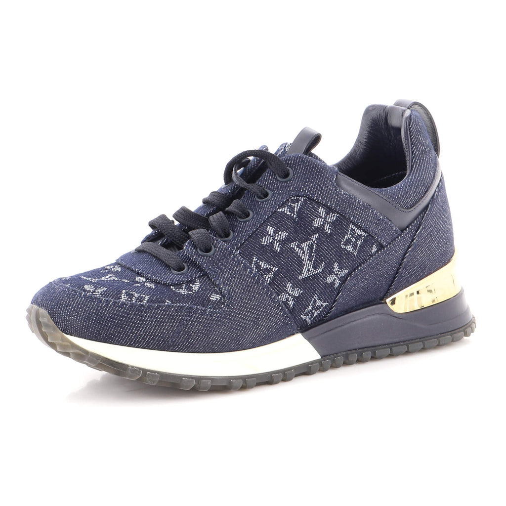 Louis Vuitton Blue Denim And Leather Run Away Sneakers 36  STYLISHTOP