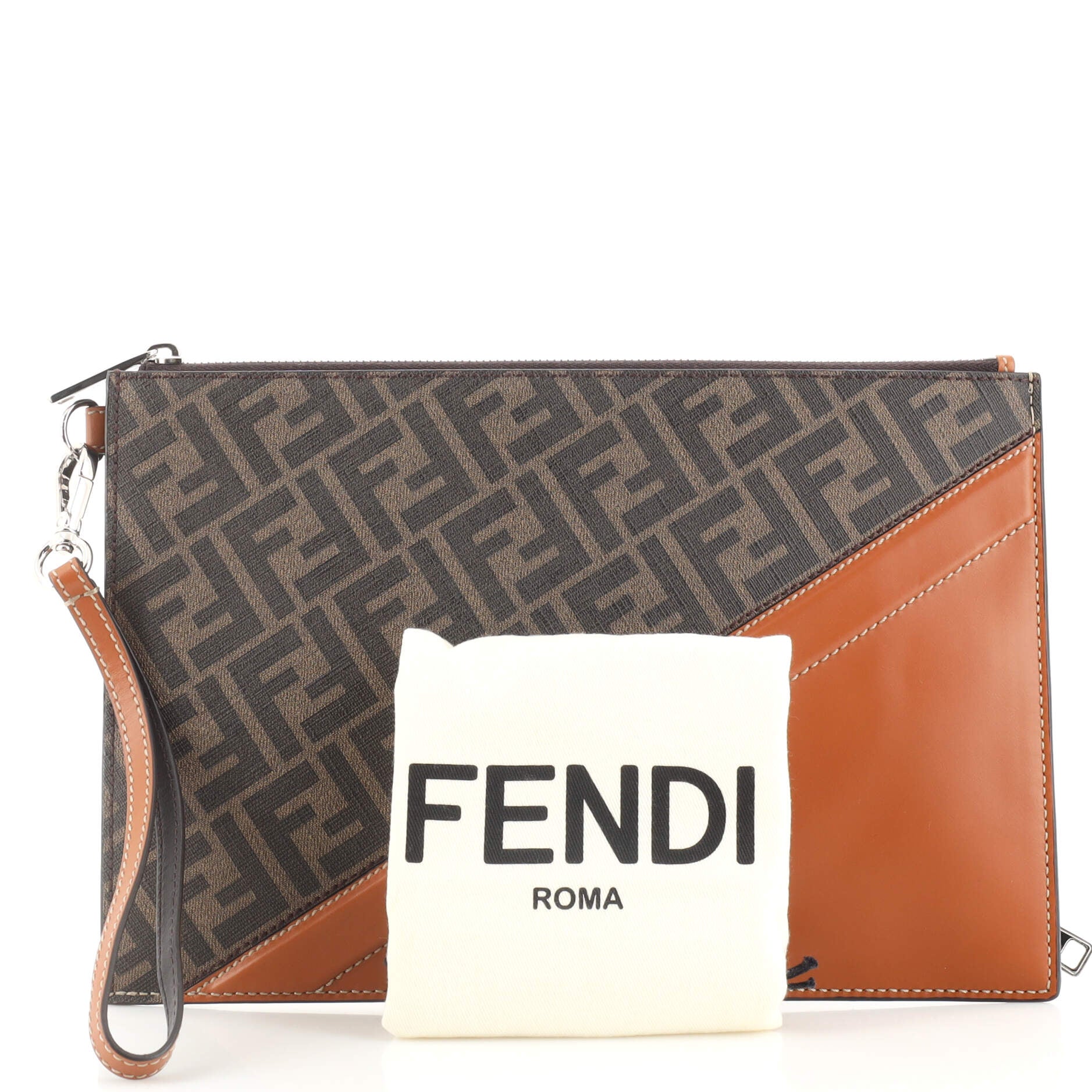 Medium flat pouch with zip by Fendi