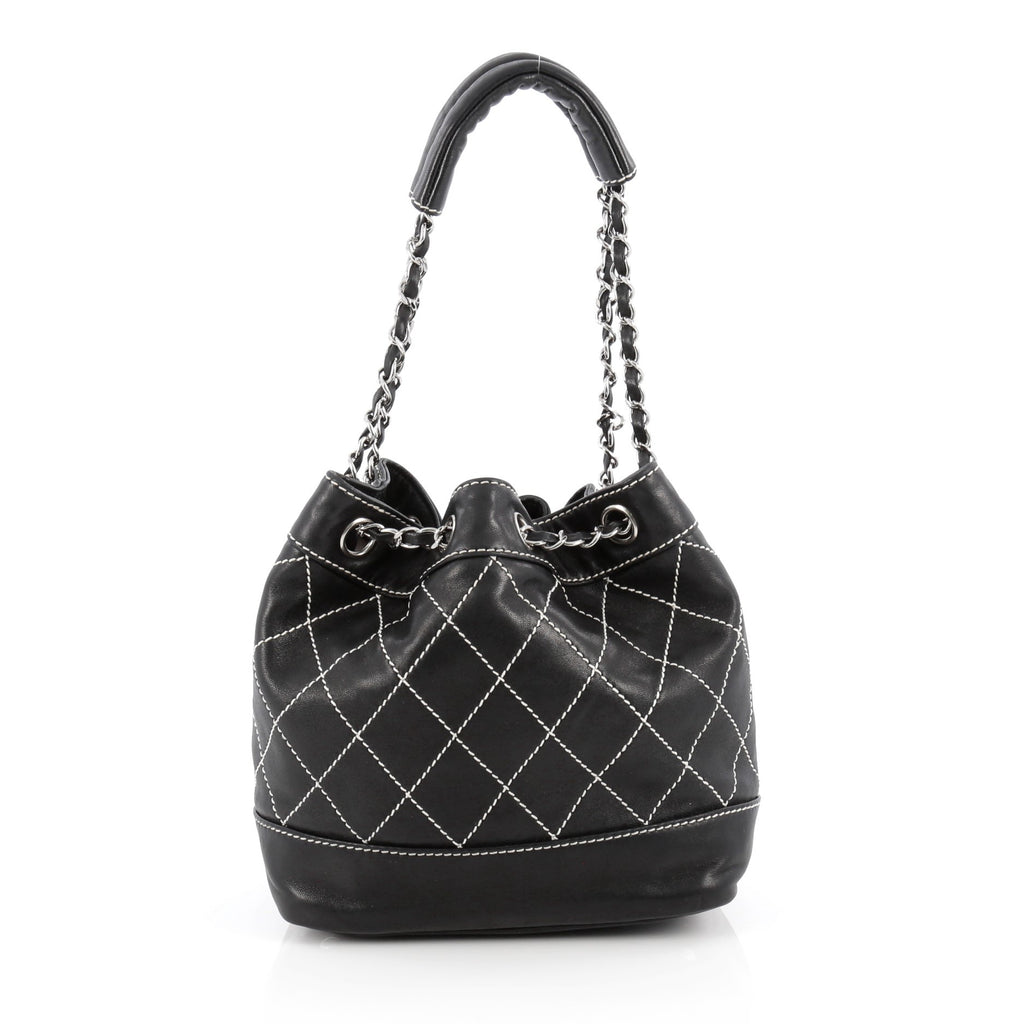 Buy Chanel Surpique Drawstring Bucket Bag Lambskin Small 1831401 – Trendlee