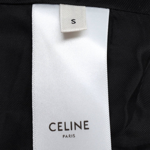 Celine Men's Logo Teddy Bomber Jacket Sequin Embellished Cotton Silver ...