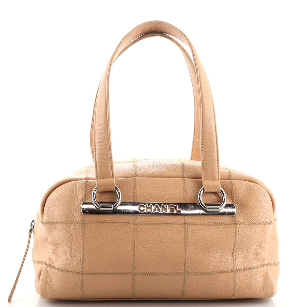 CHANEL CC Quilted Caviar Bowling Bag in Beige  COCOON