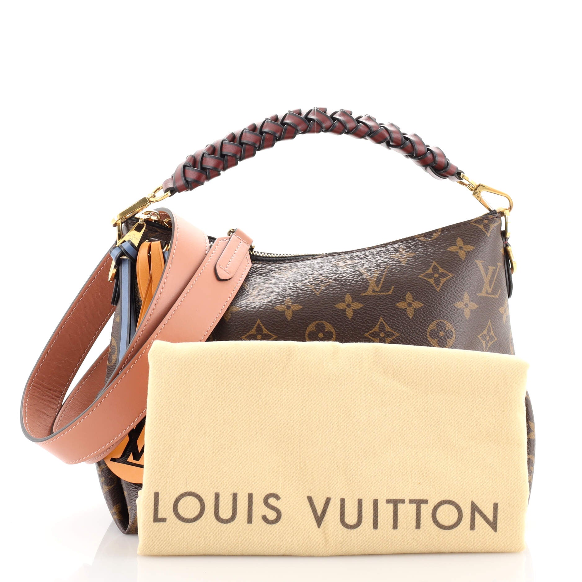 Louis Vuitton Braided Handle Beaubourg Handbag Monogram Canvas MM