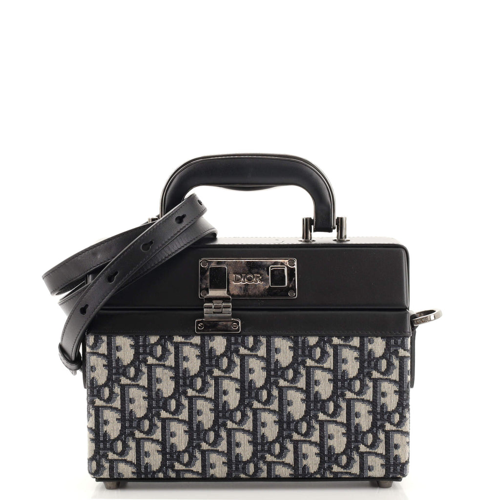 Dior Lock Mini Case Bag with Strap Black CD Diamond Canvas and Smooth  Calfskin  DIOR US