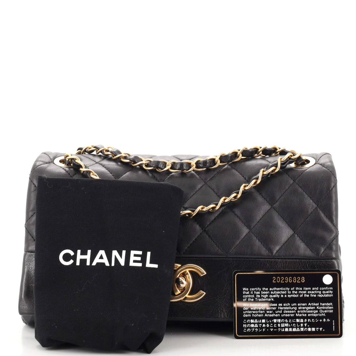 Chanel Soft Elegance Flap Bag Quilted Distressed Calfskin Medium Black 18378948