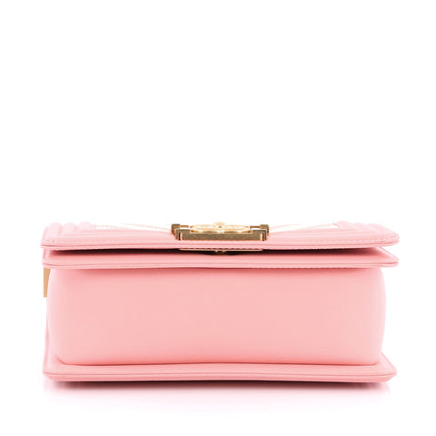 Buy Chanel Boy Flap Bag Braided Chevron Calfskin Small Pink 1841001