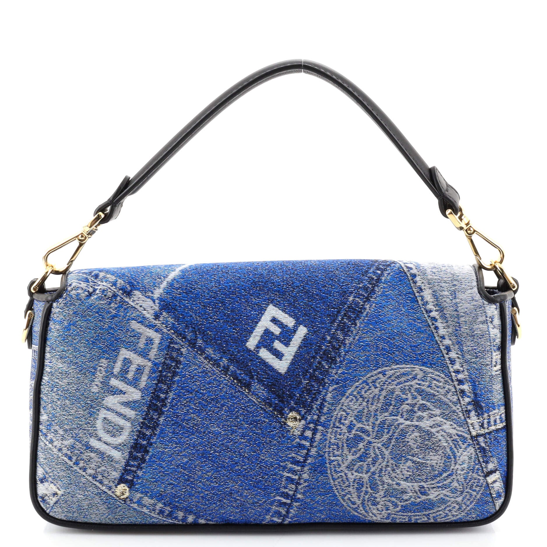 Versace, Bags, Fendace Denim Patchwork Baguette Fendi Versace