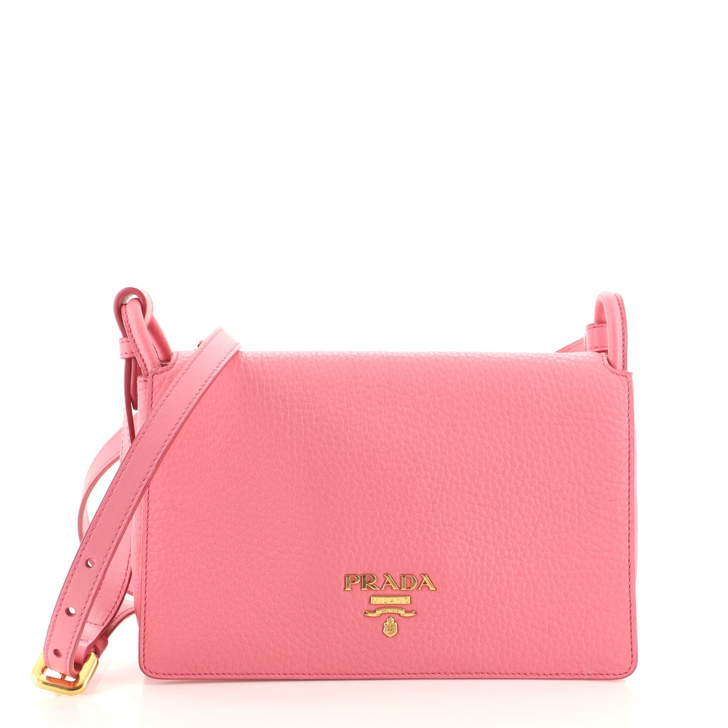 Prada Flap Crossbody Bag Vitello Daino Medium Pink 1845391