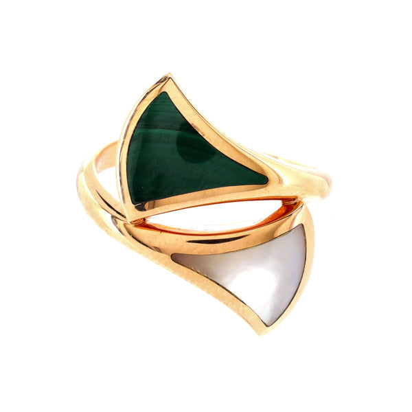 Bvlgari Divas' Dream Ring 18K Rose Gold with Malachite and Mother of Pearl  Large Rose gold 18554318