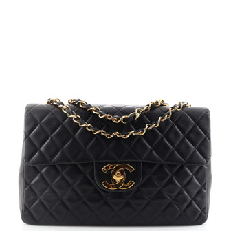 Chanel Vintage Classic Single Flap Bag Quilted Lambskin Maxi Black 18554853
