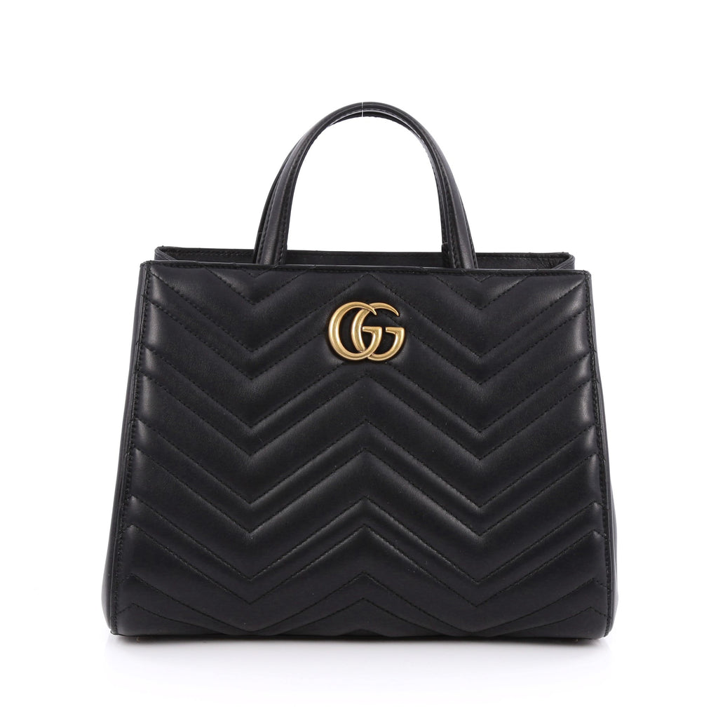 Buy Gucci GG Marmont Tote Matelasse Leather Small Black 1857605 – Rebag