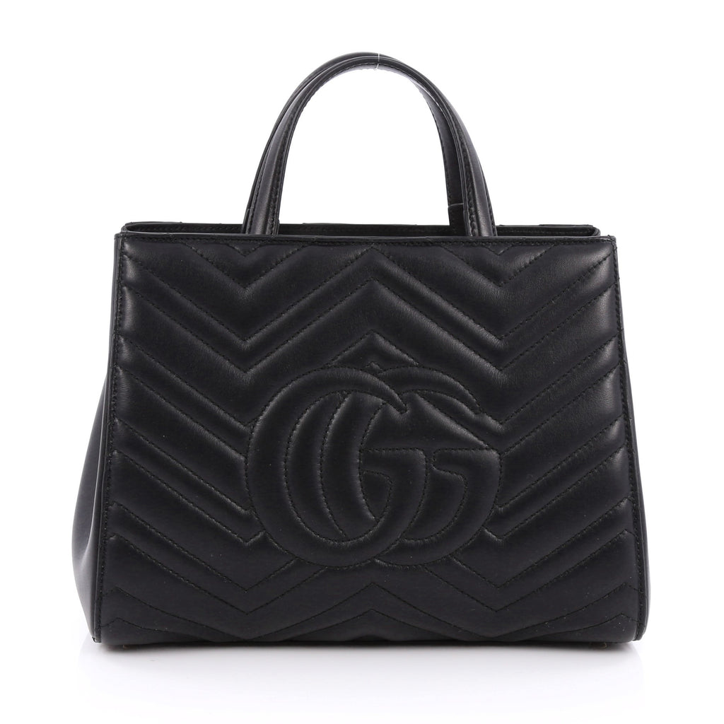 Buy Gucci GG Marmont Tote Matelasse Leather Small Black 1857605 – Rebag