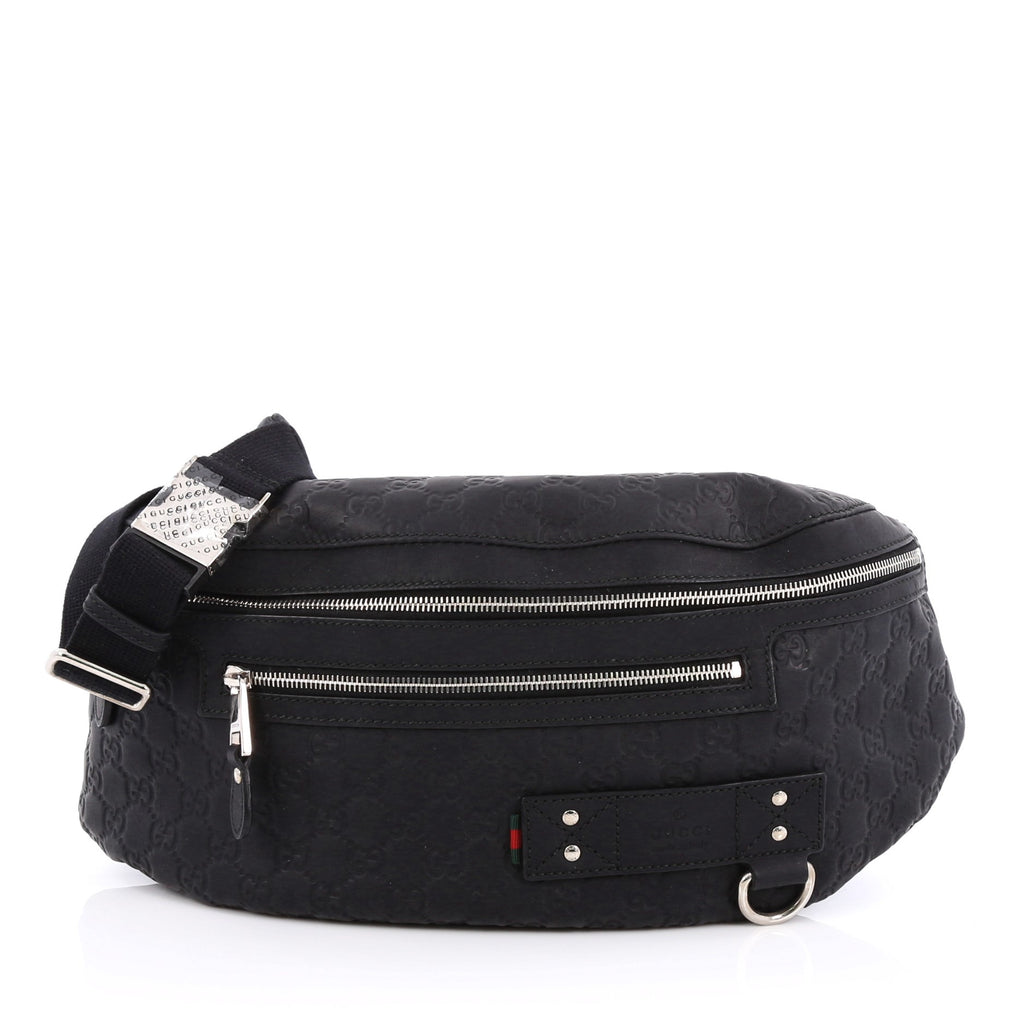Buy Gucci Waist Bag Guccissima Rubber Large Black 1861801 – Trendlee