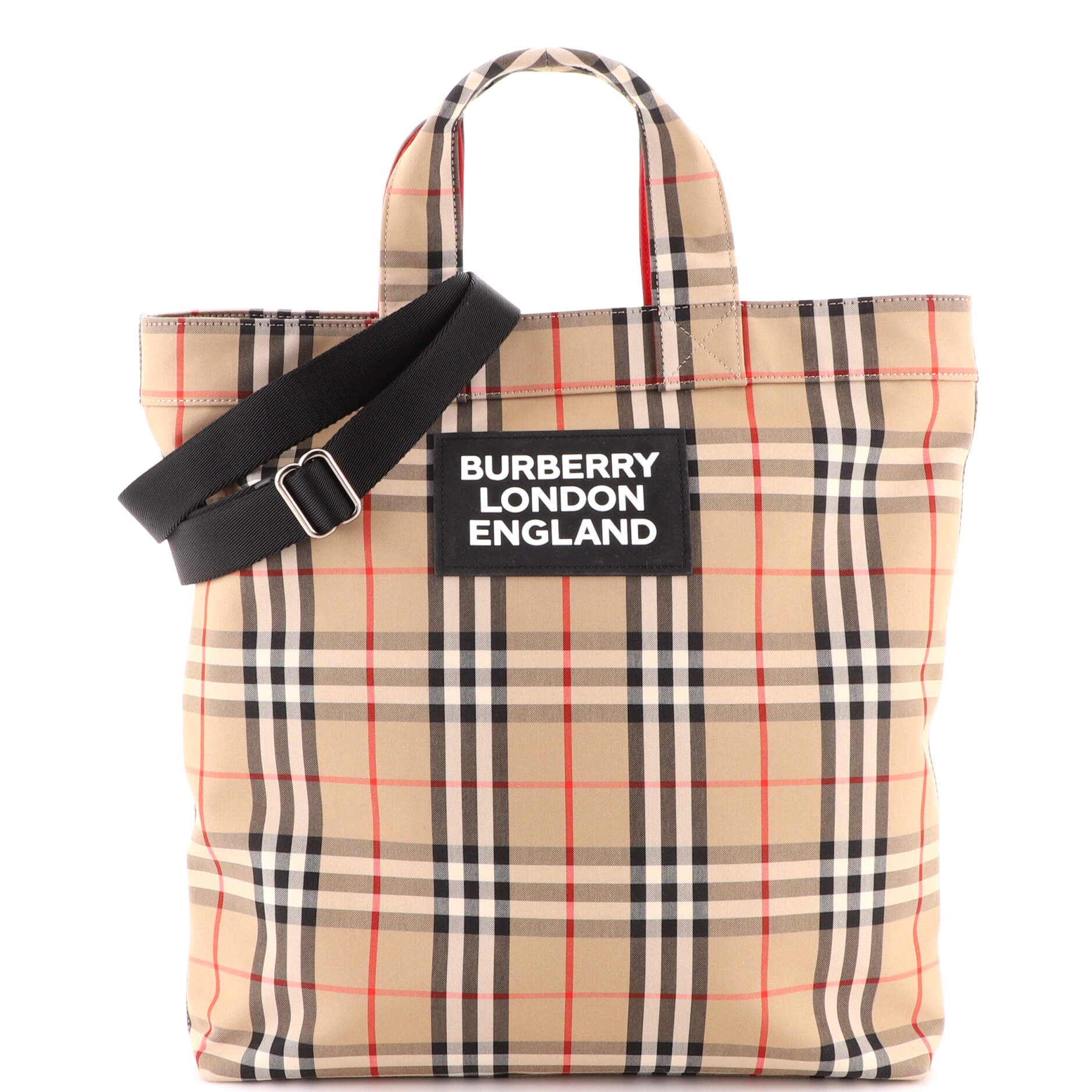 Brown Checkered Convertible Bag