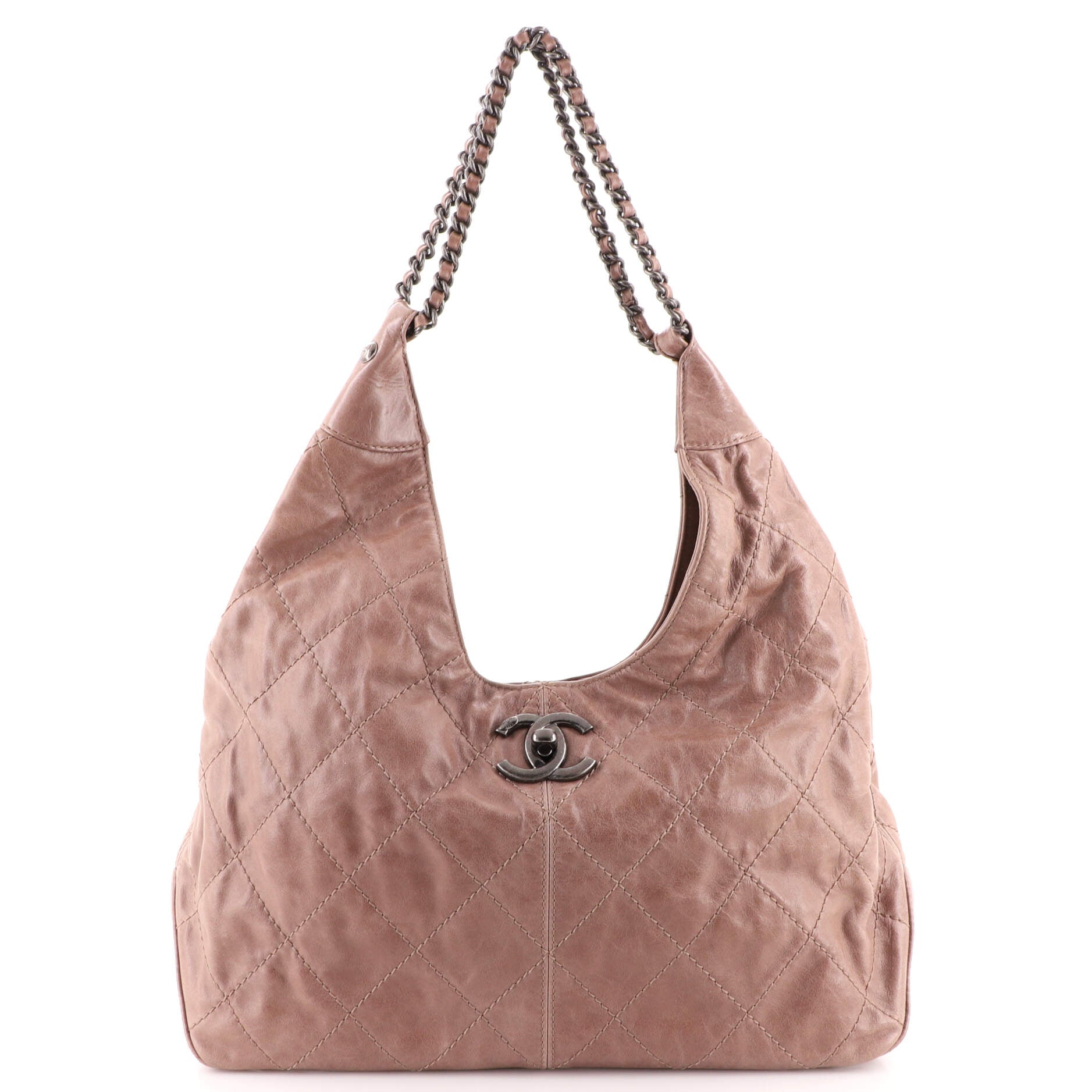 Chanel Quilted Iridescent Aged Calfskin Hobo