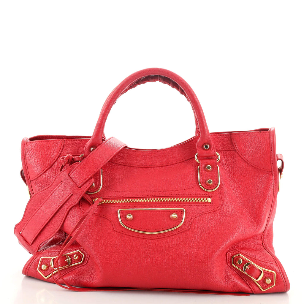 City Classic Metallic Bag Leather Medium Red 1877301