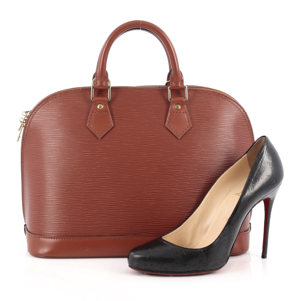 Buy Louis Vuitton Vintage Alma Handbag Epi Leather PM Orange 1878609 – Trendlee