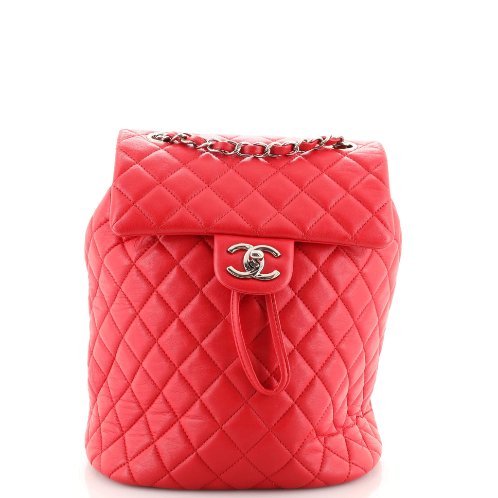 Chanel Urban Spirit Backpack Quilted Lambskin Small Red 1879201