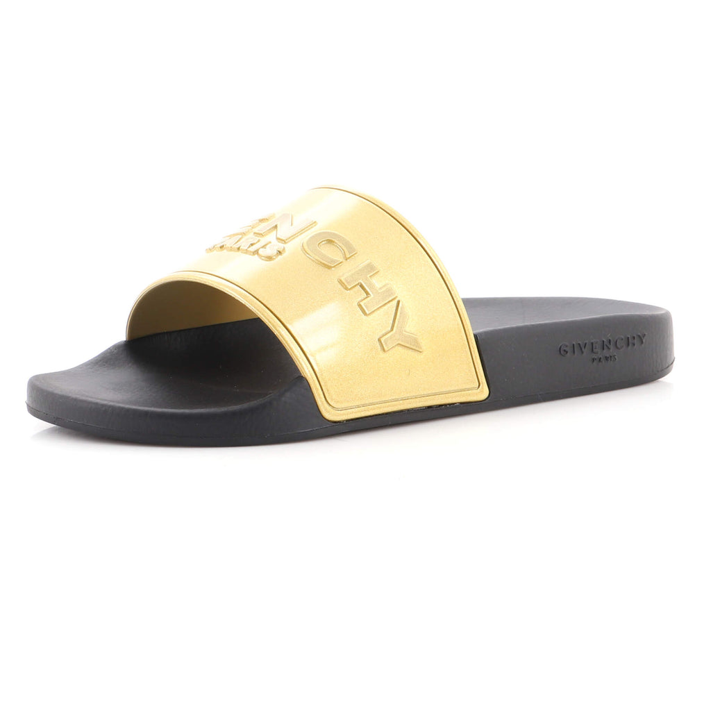Givenchy Logo Slide Sandals Rubber Gold 1879661