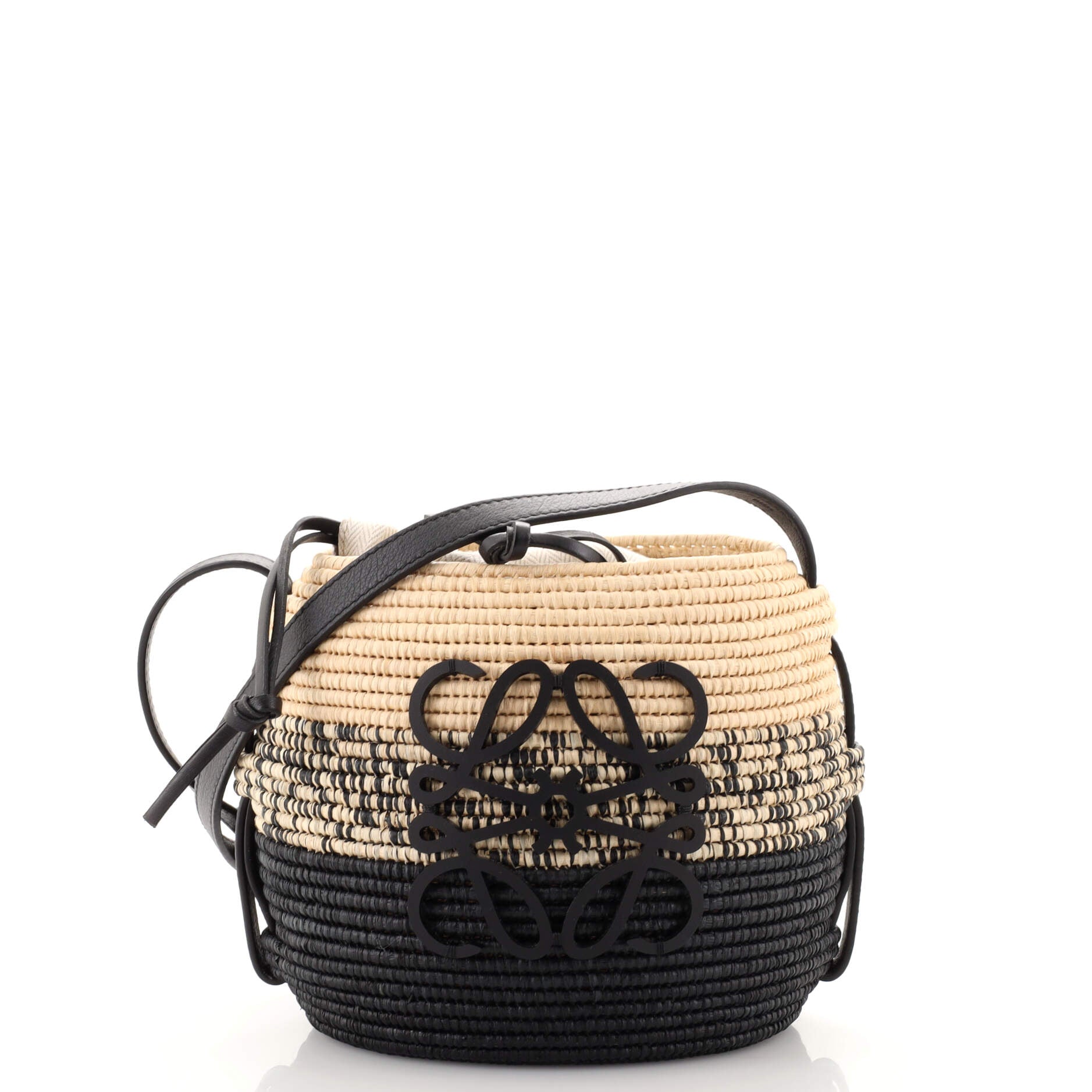 Shop LOEWE LOEWE x Paula's Ibiza Beehive Raffia Bucket Bag