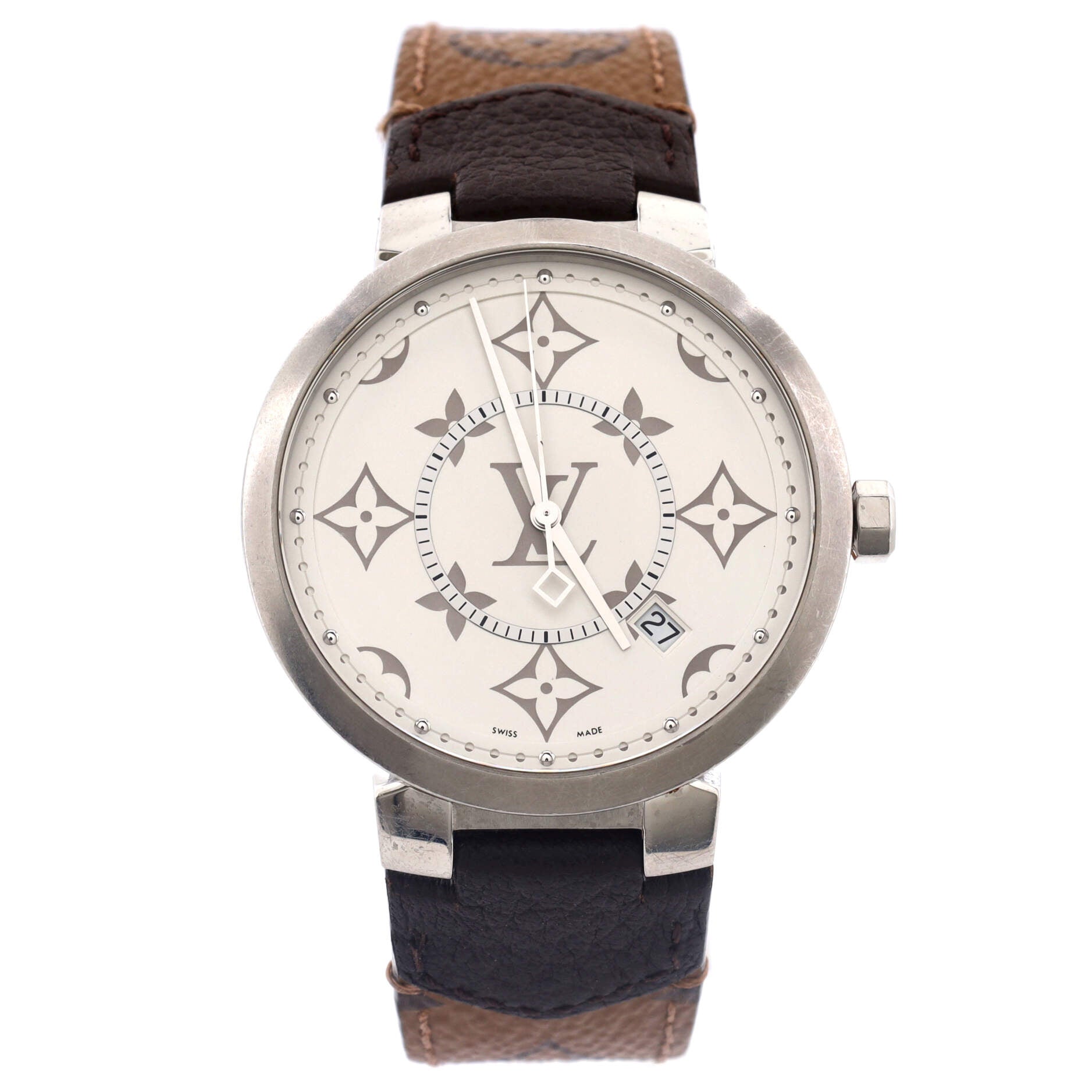 Tambour Slim Monogram, Quartz, 39mm, Stainless Steel - Watches