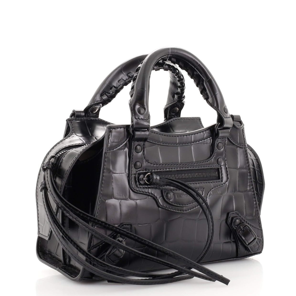 Balenciaga Neo Classic City Bag Crocodile Embossed Leather Mini Black ...