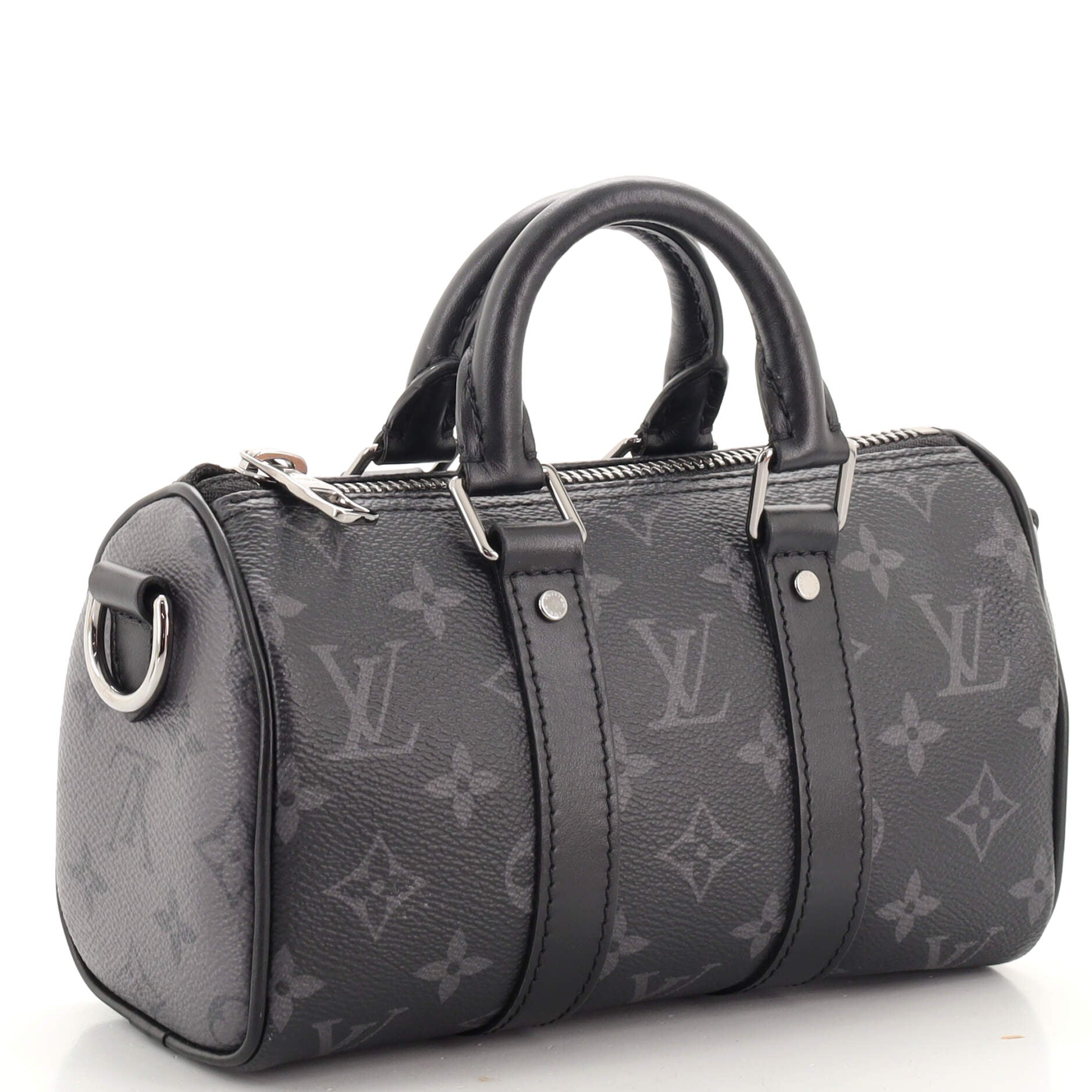 Keepall Bandouliere Bag Reverse Monogram Eclipse Canvas XS