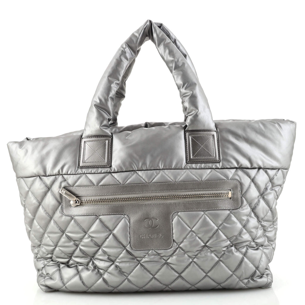 Chanel Coco Cocoon Zipped Tote Quilted Nylon Large Metallic 18939812