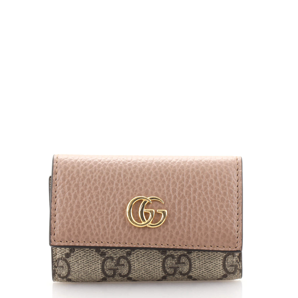 Gucci GG Marmont 6 Key Holder GG Coated Canvas and Leather Neutral 1896361