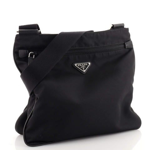 Prada Front Pocket Messenger Bag Tessuto Medium Black 1898301