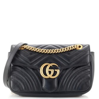 Gucci GG Marmont Flap Bag Matelasse Leather Small Black 1898721