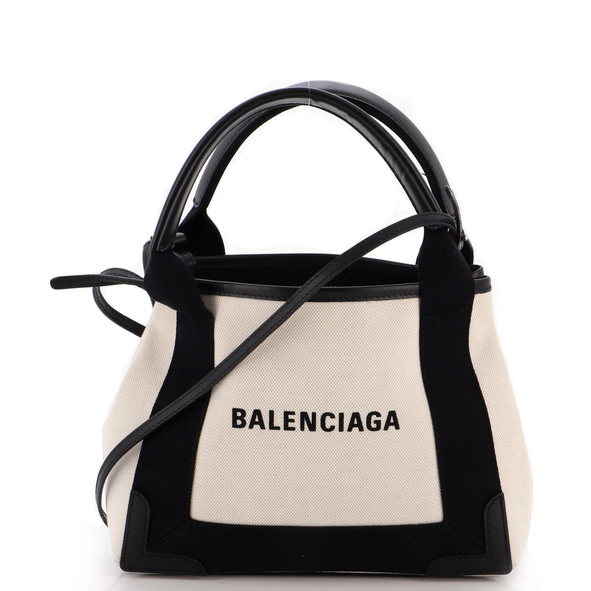 Balenciaga - Cabas Small Canvas Tote Bag - Womens - Black Cream for Women