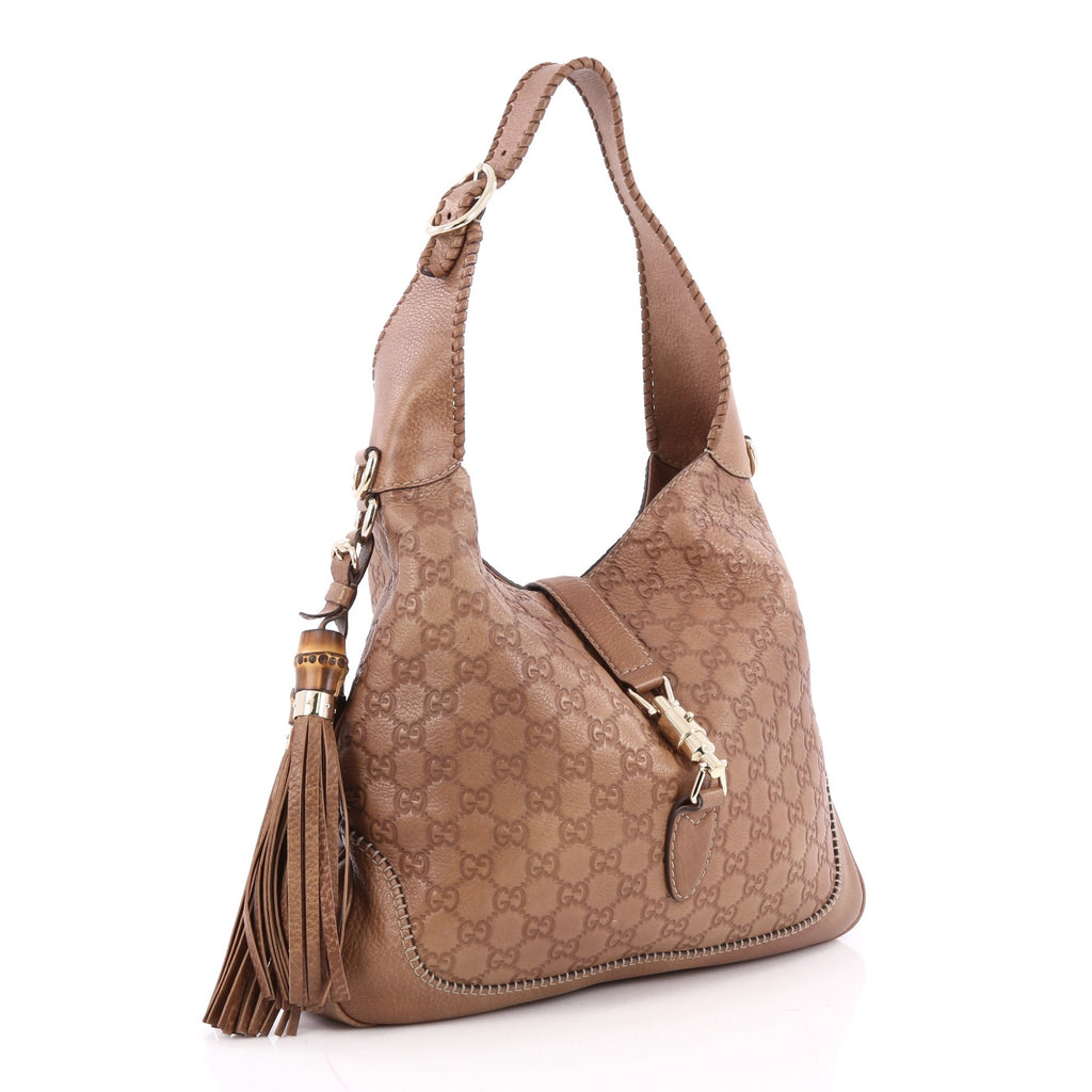 Buy Gucci New Jackie Handbag Guccissima Leather Medium Brown 1901101 – Trendlee