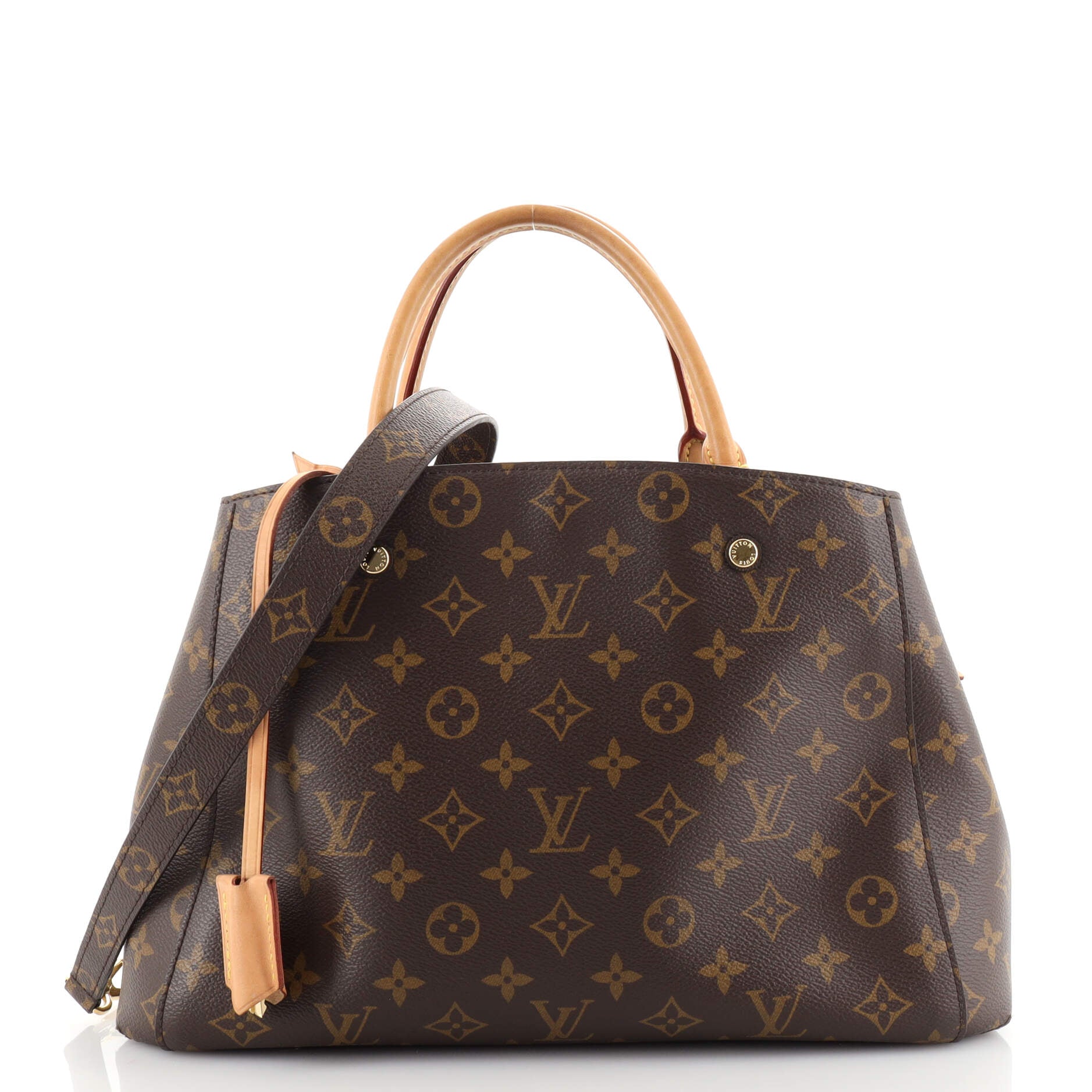 Louis Vuitton Braided Handle Montaigne Handbag Monogram