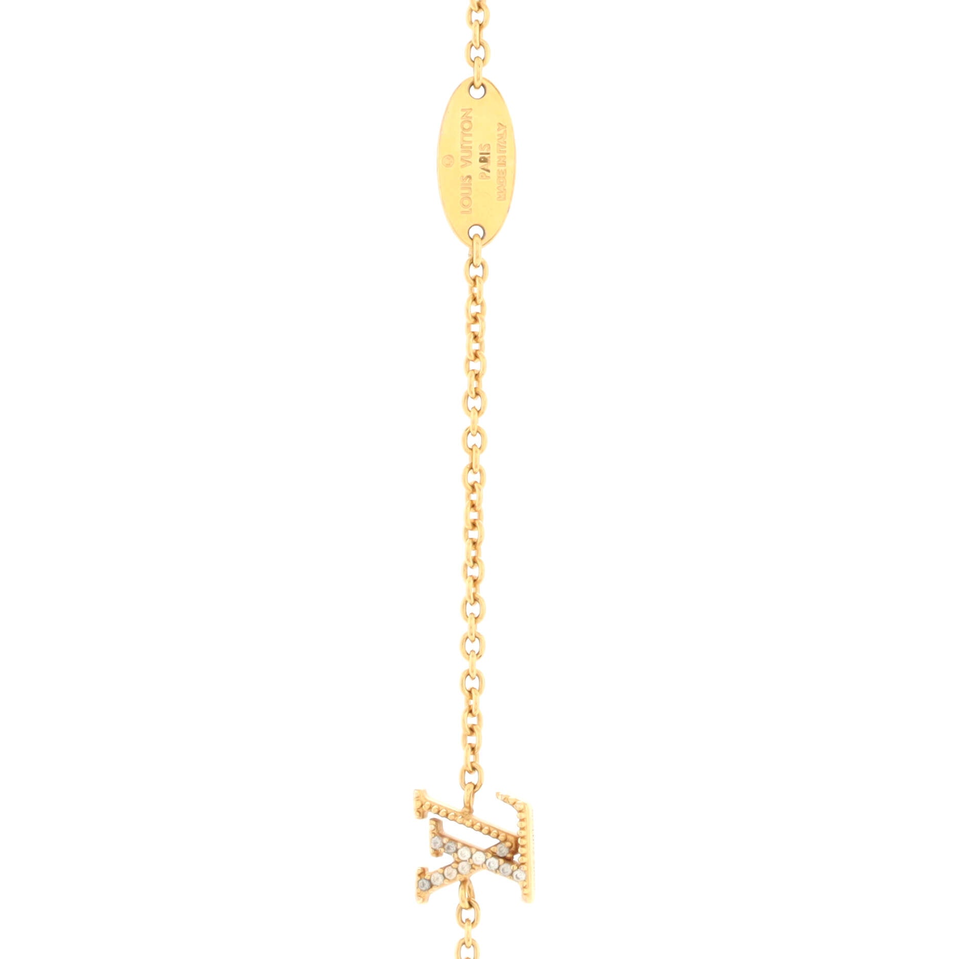 LOUIS VUITTON Metal Crystal LV Iconic Bracelet Gold | FASHIONPHILE